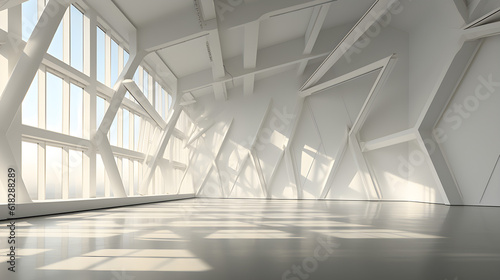 interior of a modern building hangar