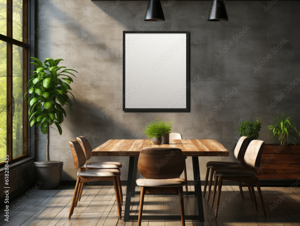 Poster wall mockup in interior background with dark , Mockups Design 3D, High-quality Mockups, Generative Ai Poster wall mockup in interior background with dark , Mockups Design 3D, High-quality Mockups, Generative Ai