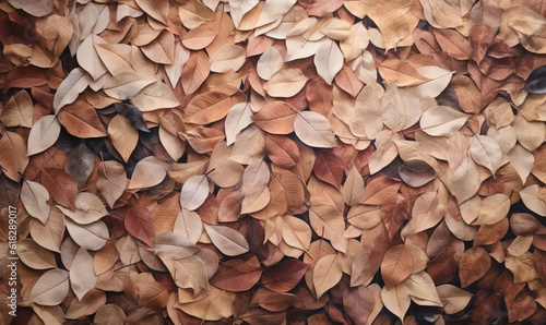  a large pile of leaves is shown in this image, it looks like it is made out of wood. generative ai