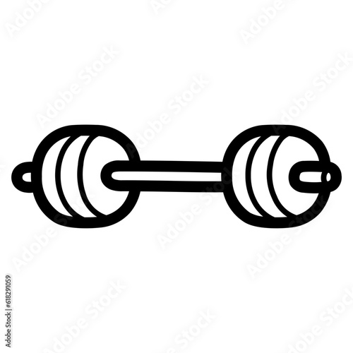 Barbell line icon style
