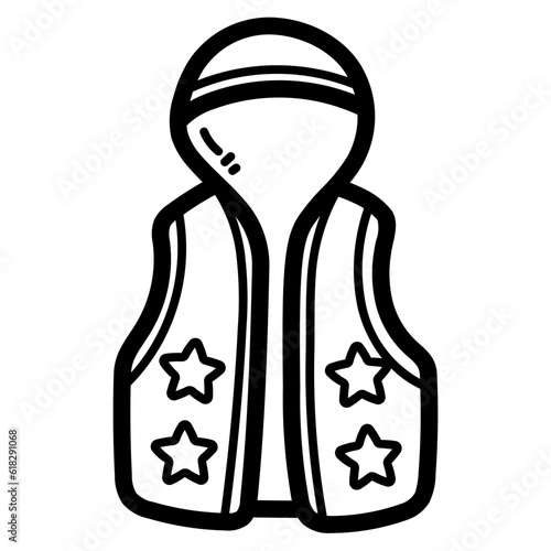 Wrestling hooded line icon style