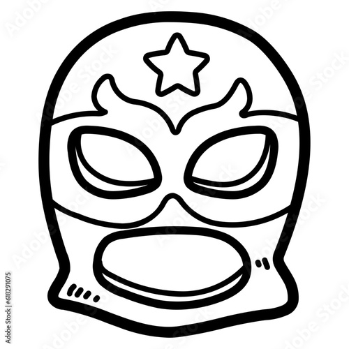 Wrestling mask line icon style