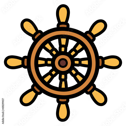 steering wheel filled outline icon style