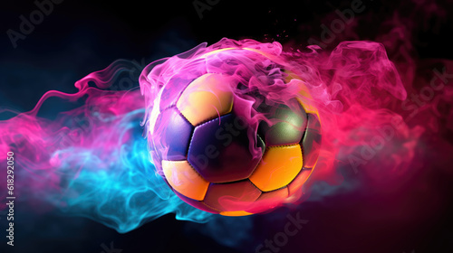 Ball soccer with smoke