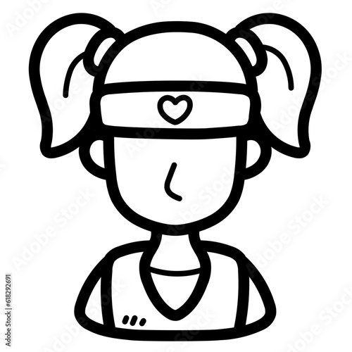 headband line icon style