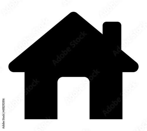 Home icon. Facade, building exterior. Vector clipart isolated on white background.