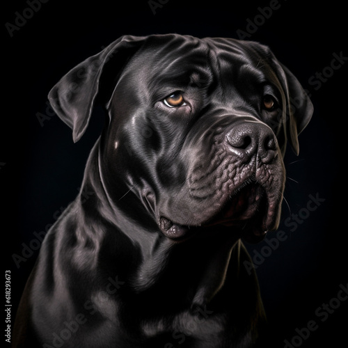 Graceful Majesty: Black Cane Corso in Captivating Contrast