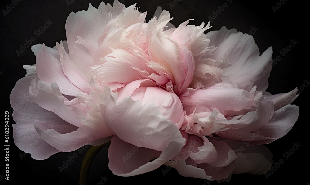 a large pink flower with a black background in the middle of the image is a large flower with a long stem and a thin stem in the center of the flower is pink. generative ai a large pink flower with a black background in the middle of the image is a large flower with a long stem and a thin stem in the center of the flower is pink. generative ai