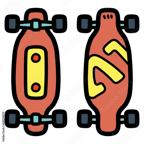 Longboard filled outline icon style