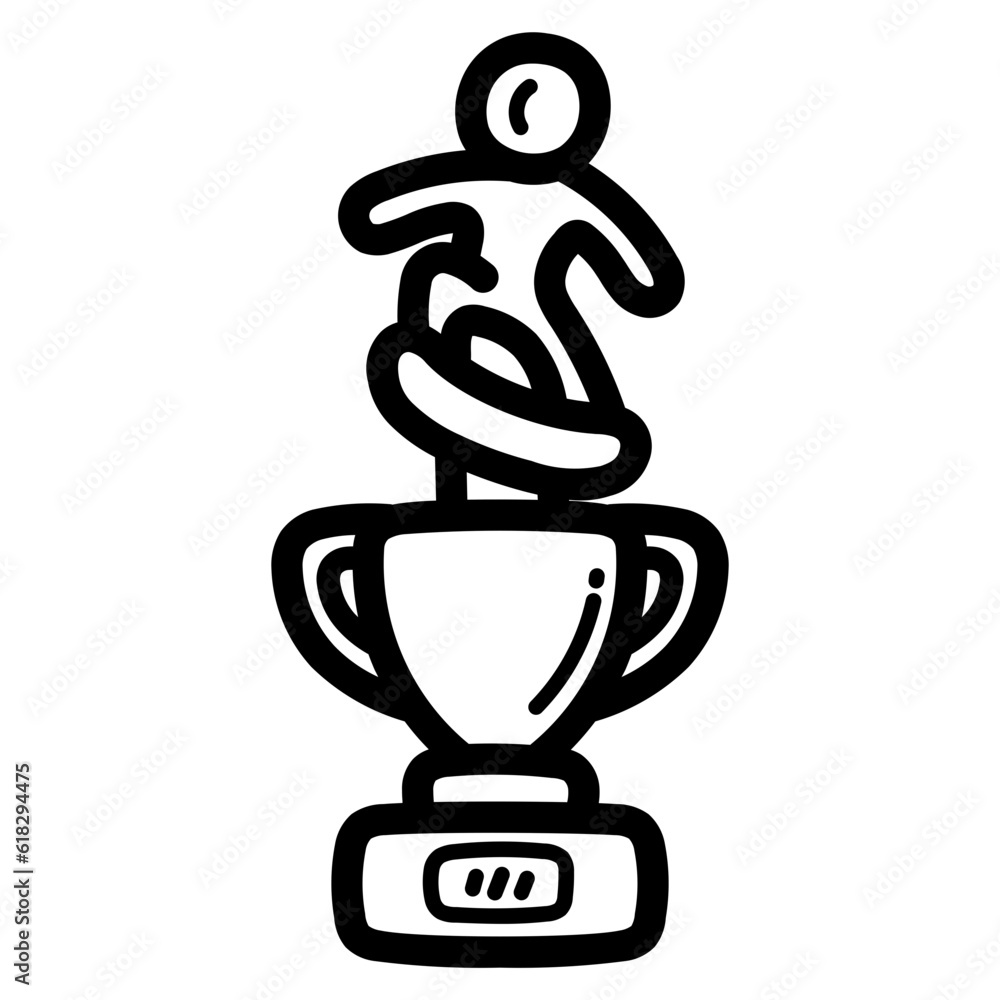 trophy line icon style
