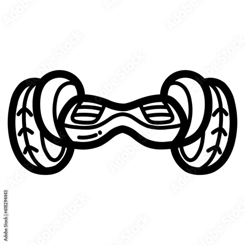 hoverboard line icon style