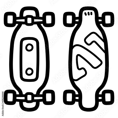 Longboard line icon style