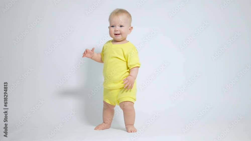 the baby takes the first steps with a positive emotion the baby takes the first steps with a positive emotion