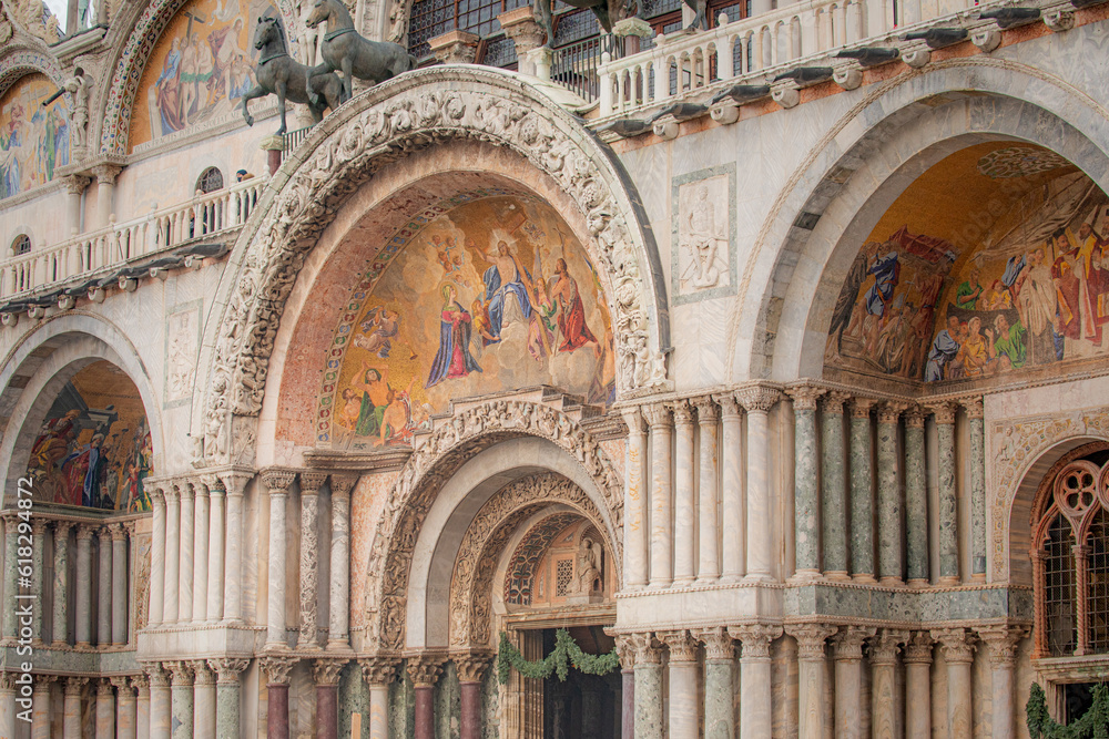 Gate of Saint Mark's Basilica, St. Mark's Square, Venice, Italy