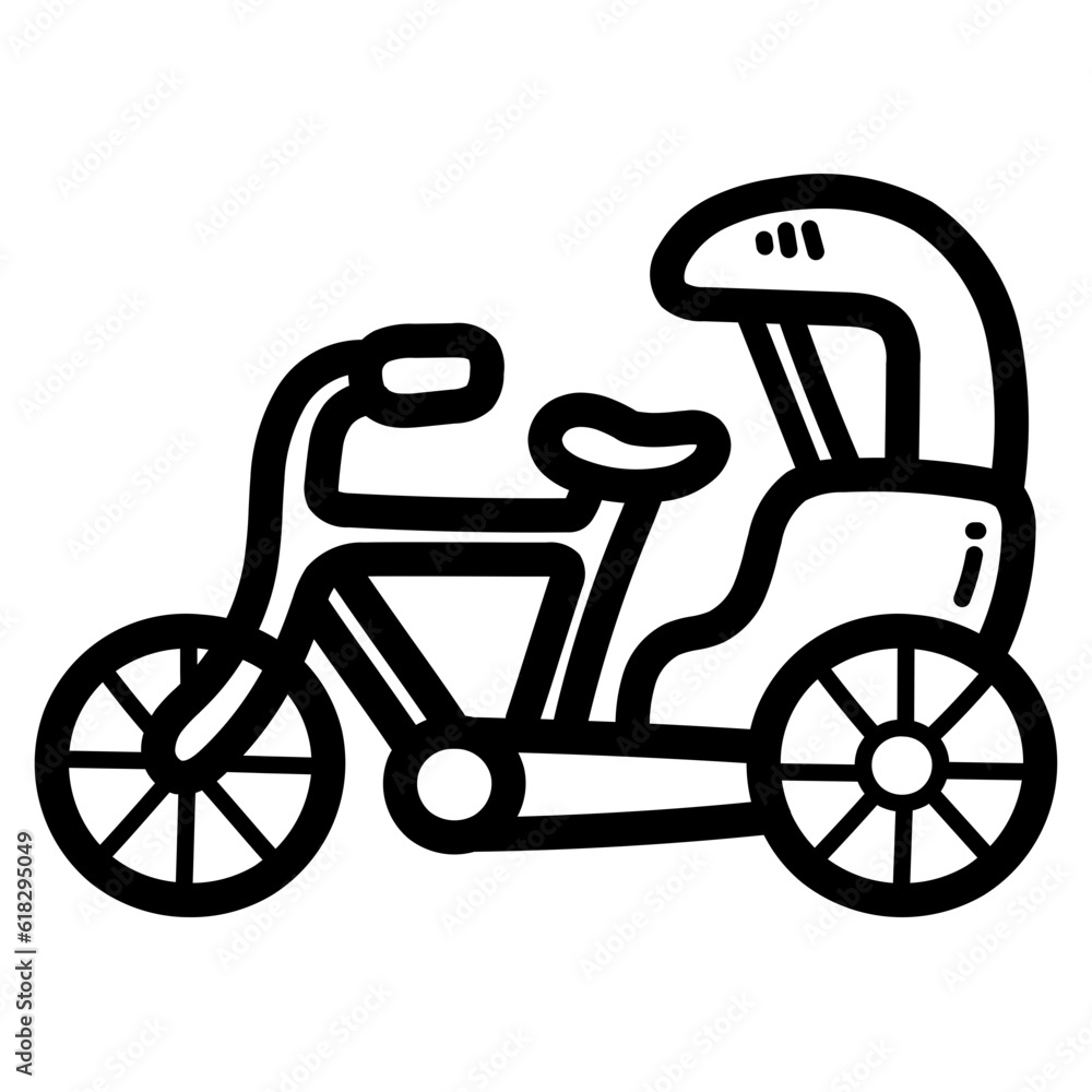 Thai Tricycle line icon style