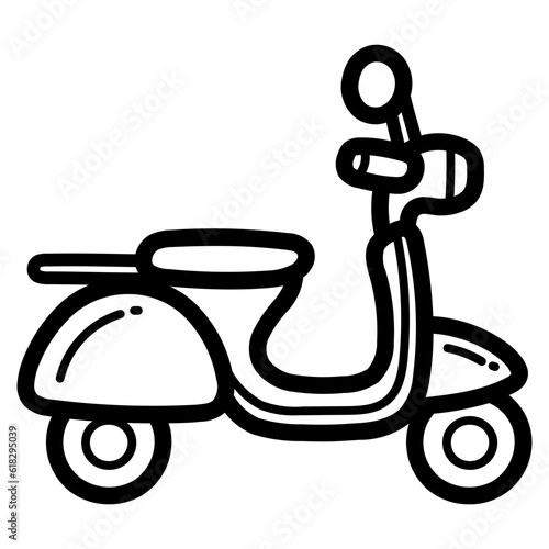 scooter line icon style