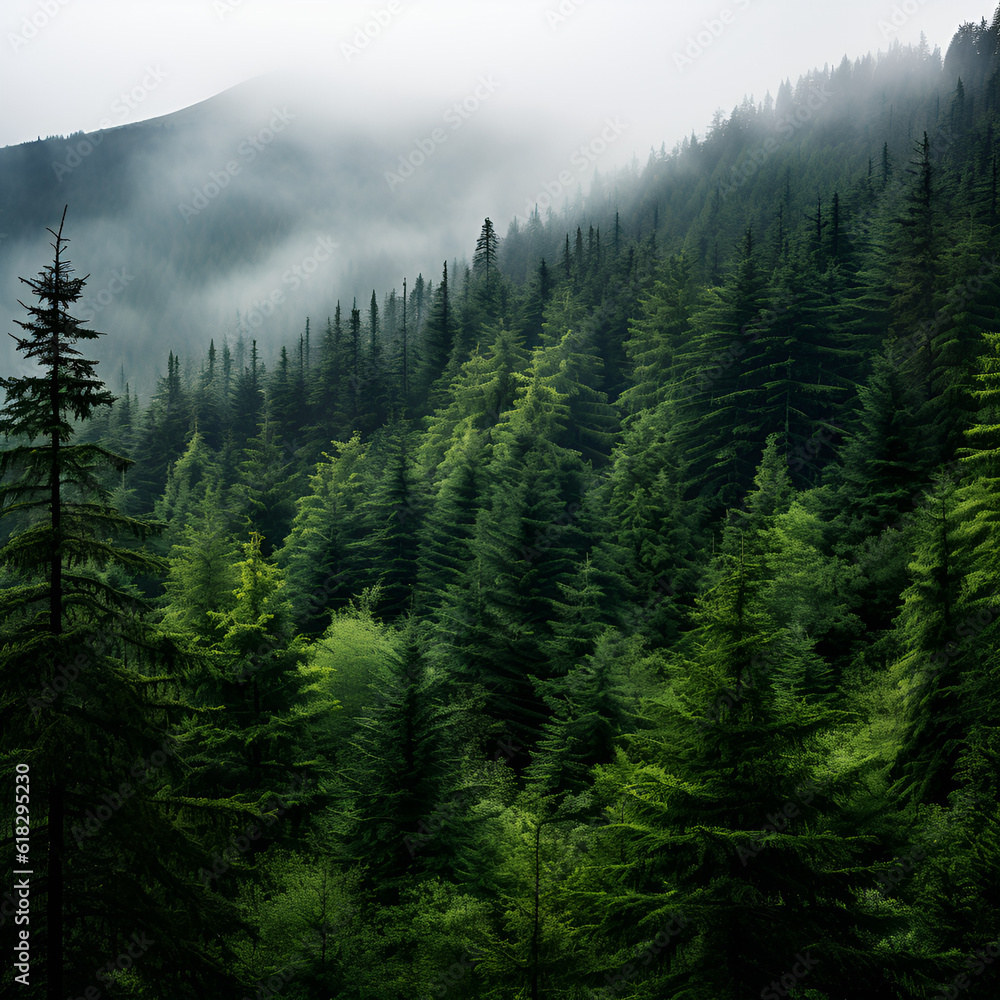 Obraz premium Coniferous forest