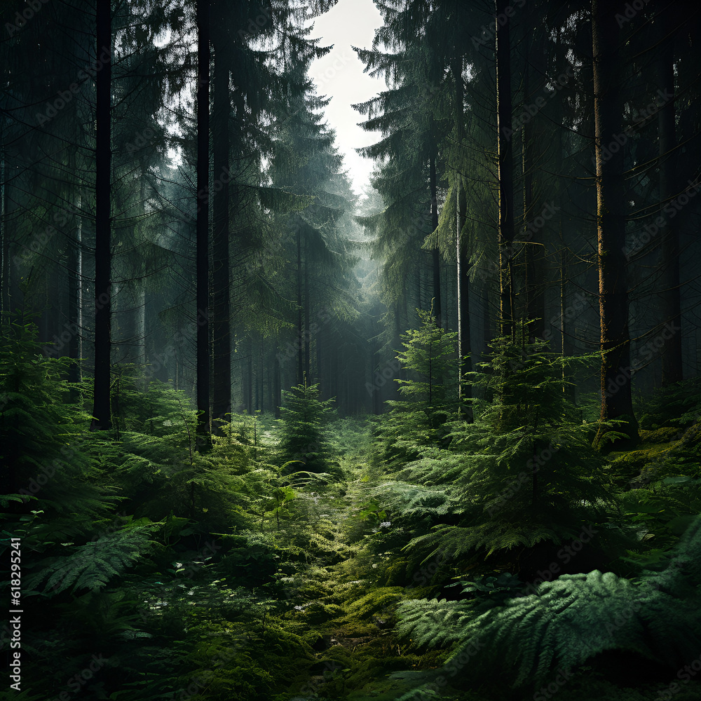 Fototapeta premium Coniferous forest
