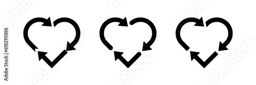 Heart shape with arrows set