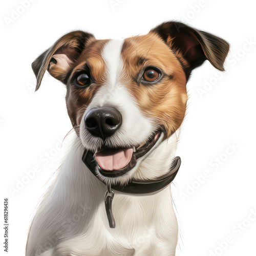 Head of jack russell terrier isolated on white created with Generative AI © mg photo