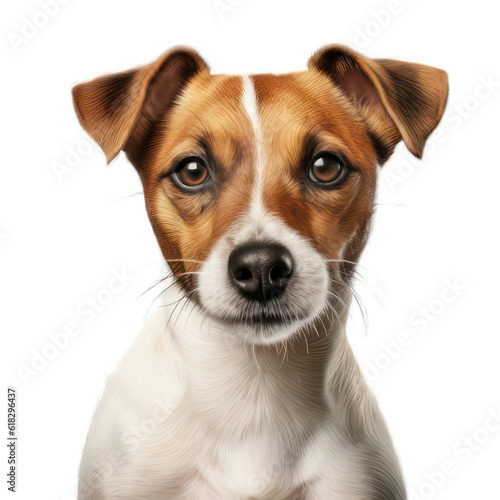 Head of jack russell terrier isolated on white created with Generative AI