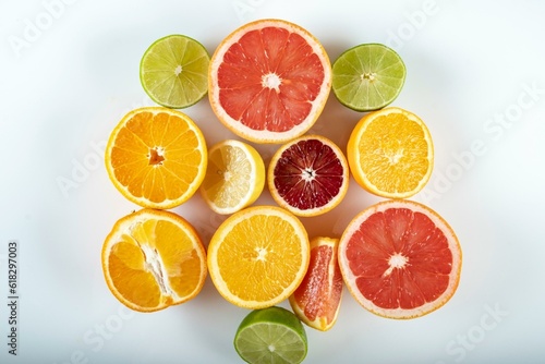 Vibrant Close-Up of Assorted Citrus Fruits Halves in Stunning 4K Resolution