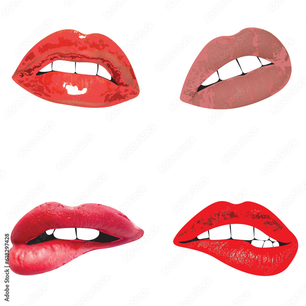 Lips SVG, set of lips, Lips Bundle SVG, American lips svg, Red Lips Svg