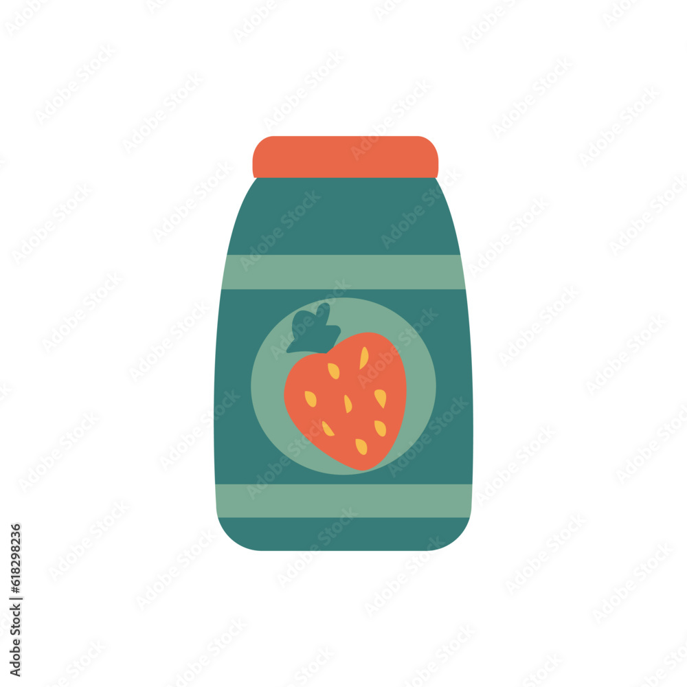 Jar of jam with fruits and berries Jar of jam with fruits and berries