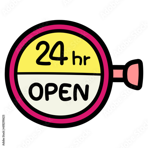 24h filled outline icon style