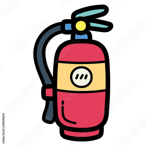 fire extinguisher filled outline icon style
