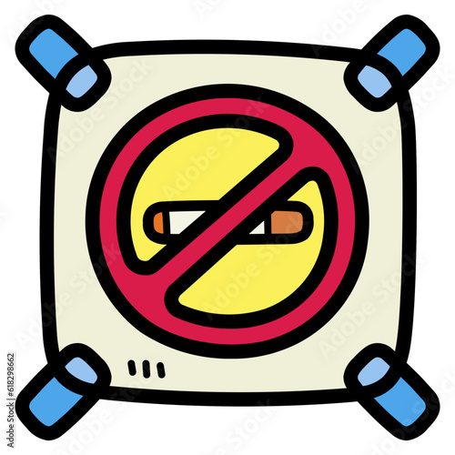 no smoke filled outline icon style