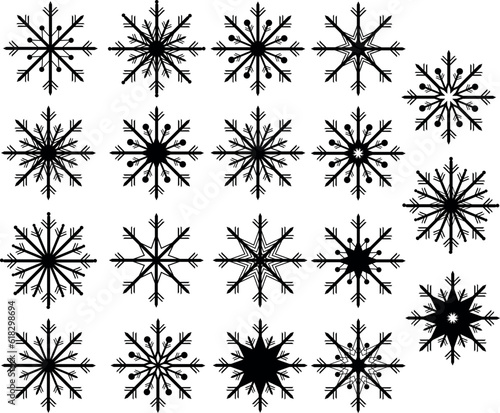 Set of original snowflake pattern   winter snow ornament  