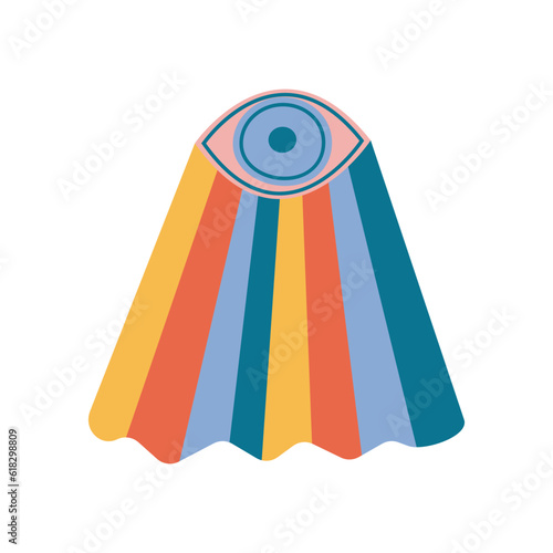 Vintage rainbow eye vector element