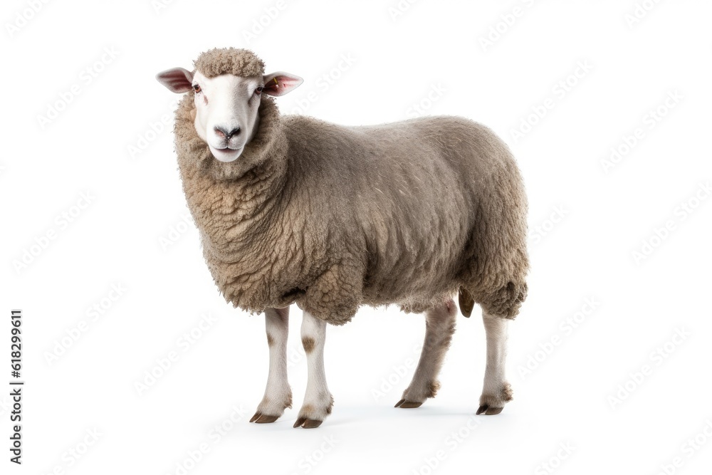 sheep white isolated background AI Generated