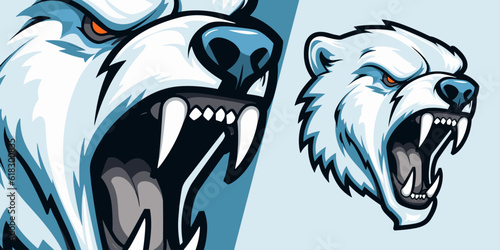 Aggressive Zombie Polar Bear Mascot: Vector Graphic for Gaming Teams and E-Sport