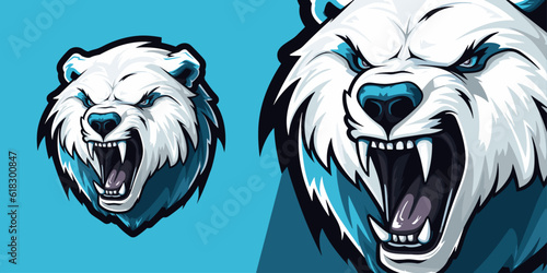 Epic Aggressive Zombie Polar Bear Logo Mascot: Vector Graphic for Gaming and Sports
