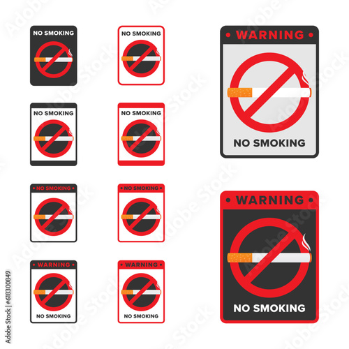 Free Download No smoking icon sign vector design, no smoking area icon board red color - GFXLoad