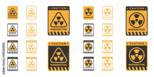 Nuclear radiation radioactive icon sign design vector, radiation hazard icon board