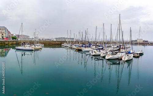 Marina with moored sailboats © cribea