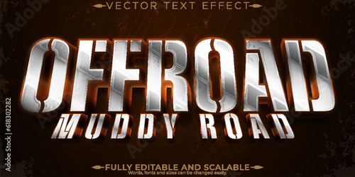 Editable text effect offroad, 3d dirty and adventure font style