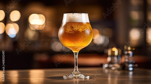 Beer in Weizen Glass at luxury Bar