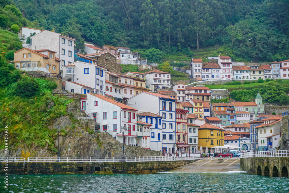 panoramica de Cudillero​​, council, parish and town of the autonomous community of the Principality of Asturias, in Spain