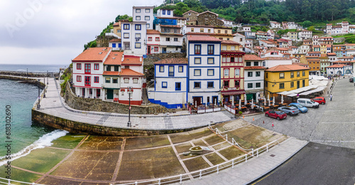 panoramica de Cudillero​​, council, parish and town of the autonomous community of the Principality of Asturias, in Spain photo