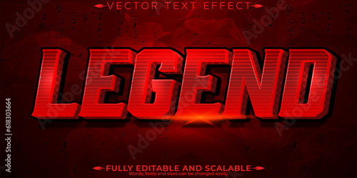 Legend text effect, editable red and warrior text style
