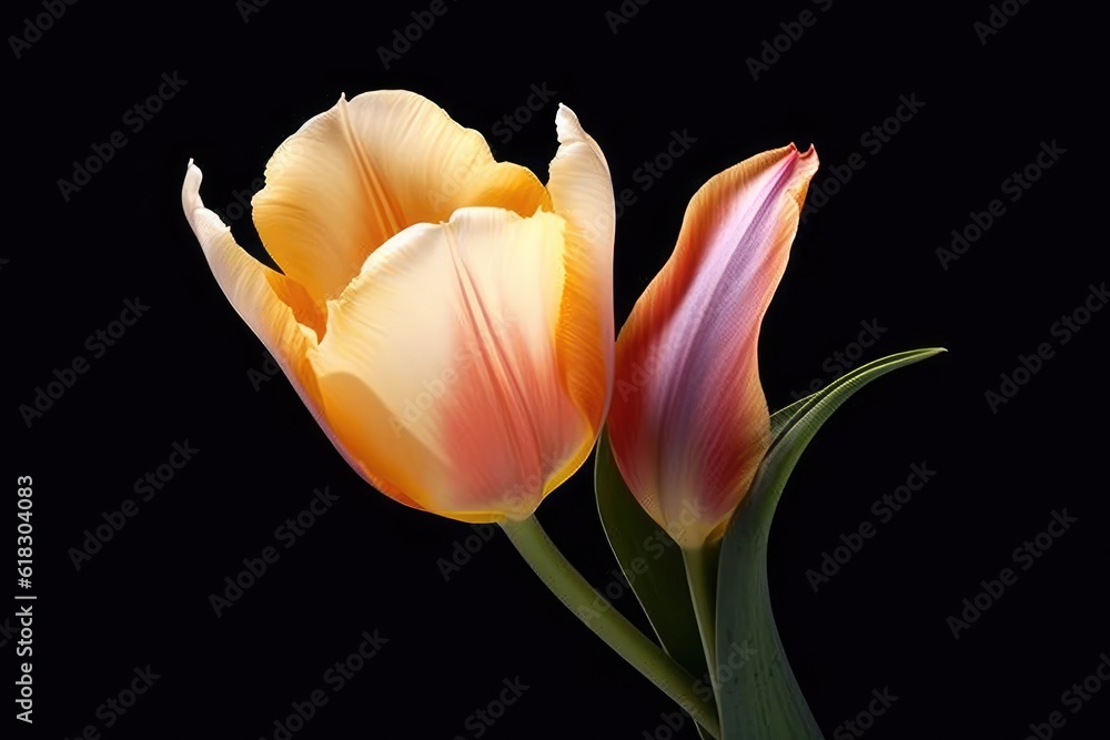 tulip flower close up of a realistic AI Generated