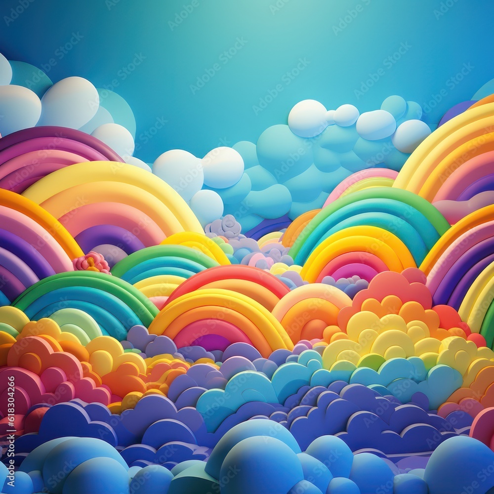 Cartoon style rainbow background Cartoon style rainbow background