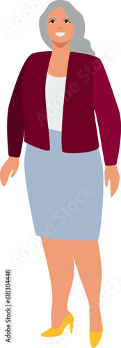 Woman posing. Young Woman Full Length Wearing Casual Clothes. Vector illustration in Flat style