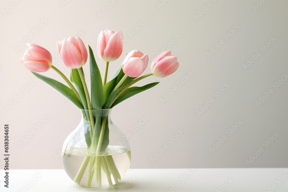 tulip flower in the vase AI Generated