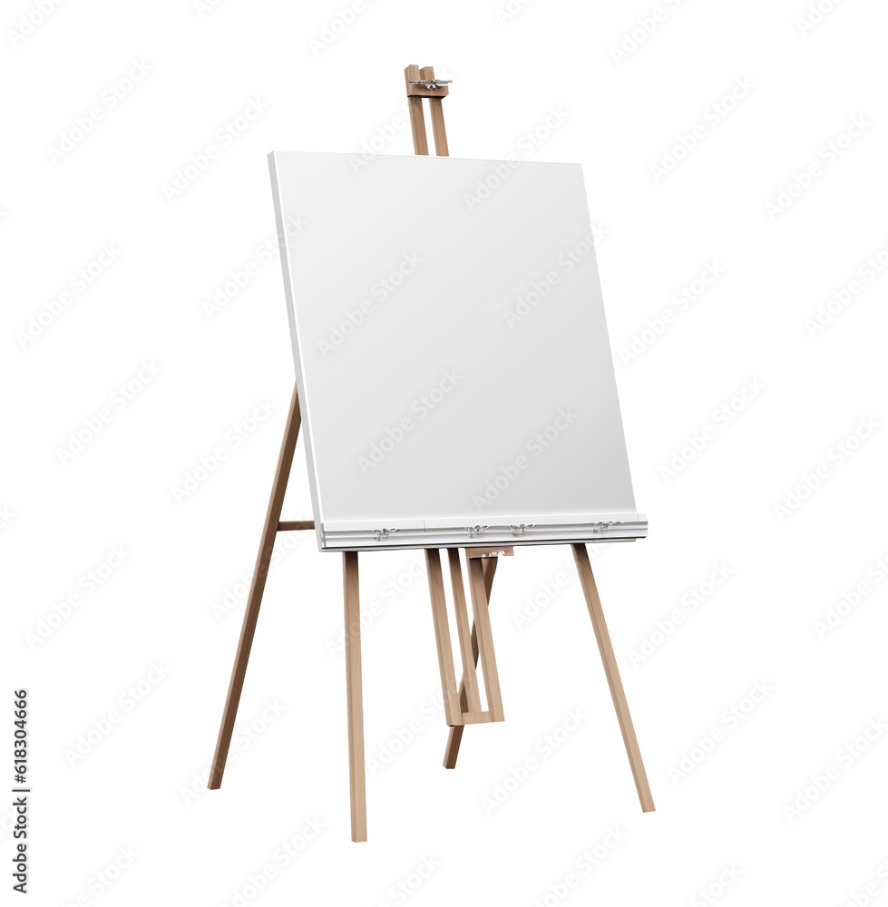 Whiteboard on easel, transparent background. Generative AI. Stock