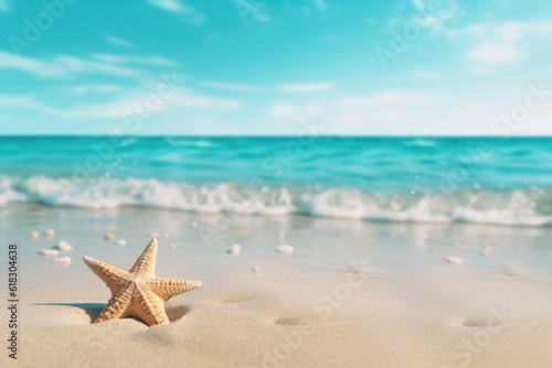 starfish on the sand beach and sky, starfish at beach, 